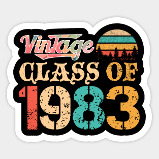 Vintage Class Of 1983 Classic Retro Birthday Gift Men Women Sticker